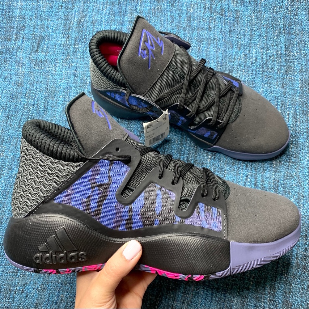 Adidas Pro Vision Donovan Mitchell Basketball Shoes Size 8.5 Mens Grey Indigo